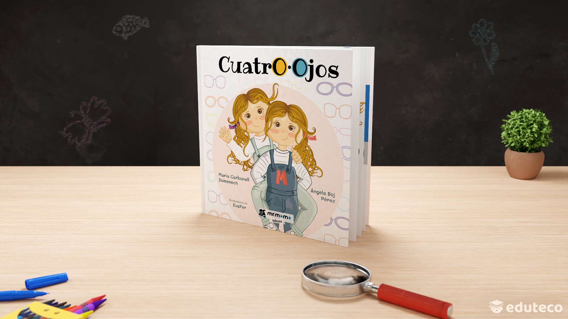 Portada del libro Cuatro Ojos autor: María Carbonell Domenech, Ángela Boj Pérez