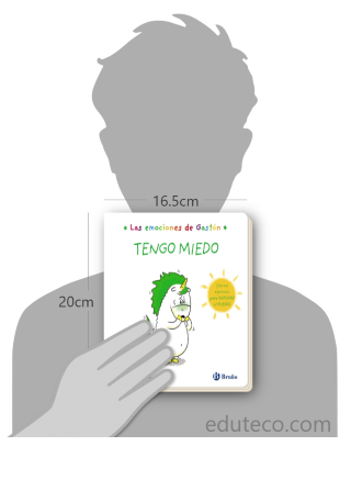 Comparación del tamaño de el libro Las emociones de Gastón : Tengo miedo respecto a una persona. Este mide 16.5 centímetros de ancho por 20 centímetros de alto